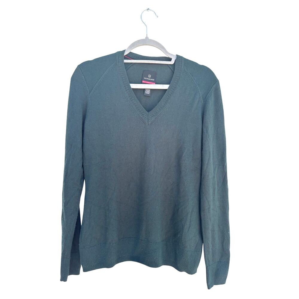 Victorinox Forest‎ Green V Neck Pull Over Sweater, Sz Small